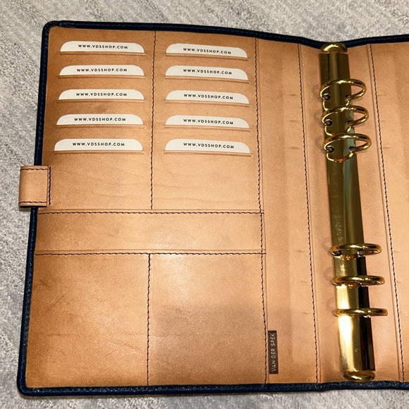 VDS Van Der Spek Custom Leather Ring Bound Planner Cover Organizer Agenda A5 - Picture 3 of 6